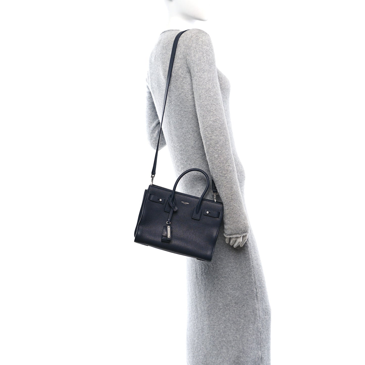 Grained Calfskin Baby Supple Sac De Jour Navy