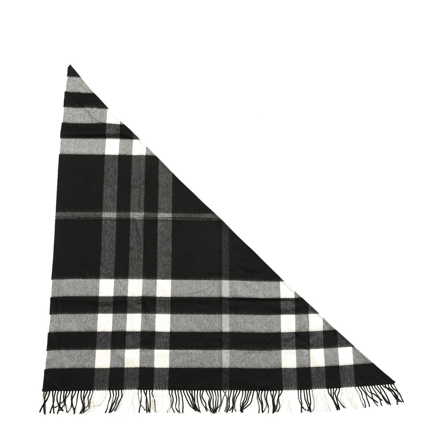 Cashmere Giant House Check Cape Scarf Black