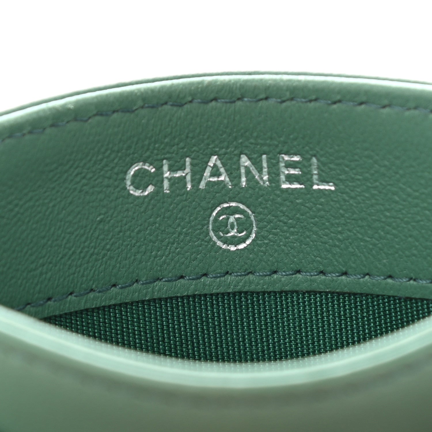 Chanel Lambskin Quilted Card Holder Green 5 of 10
