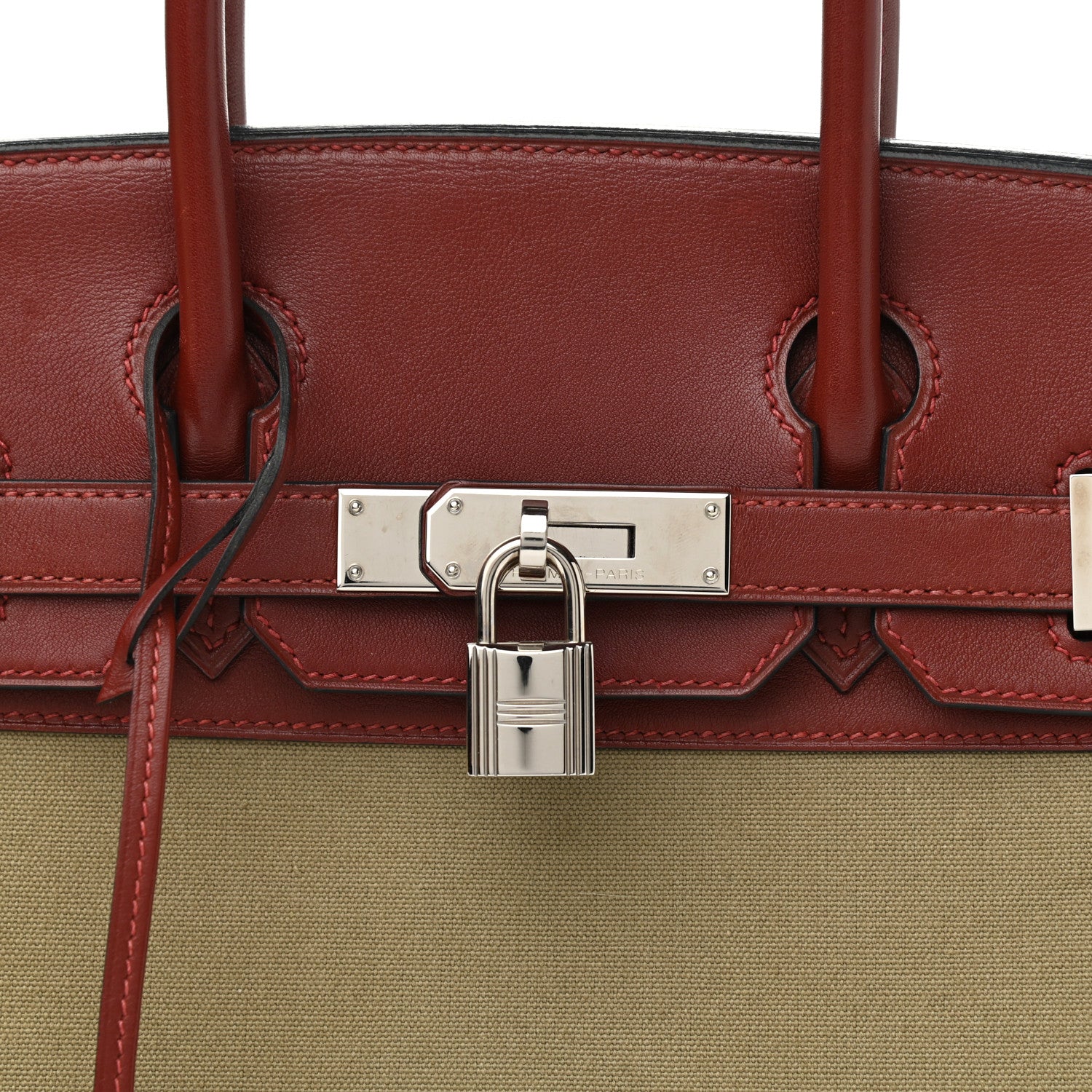 Hermes Toile Swift Birkin 30 Rouge H 7 of 14