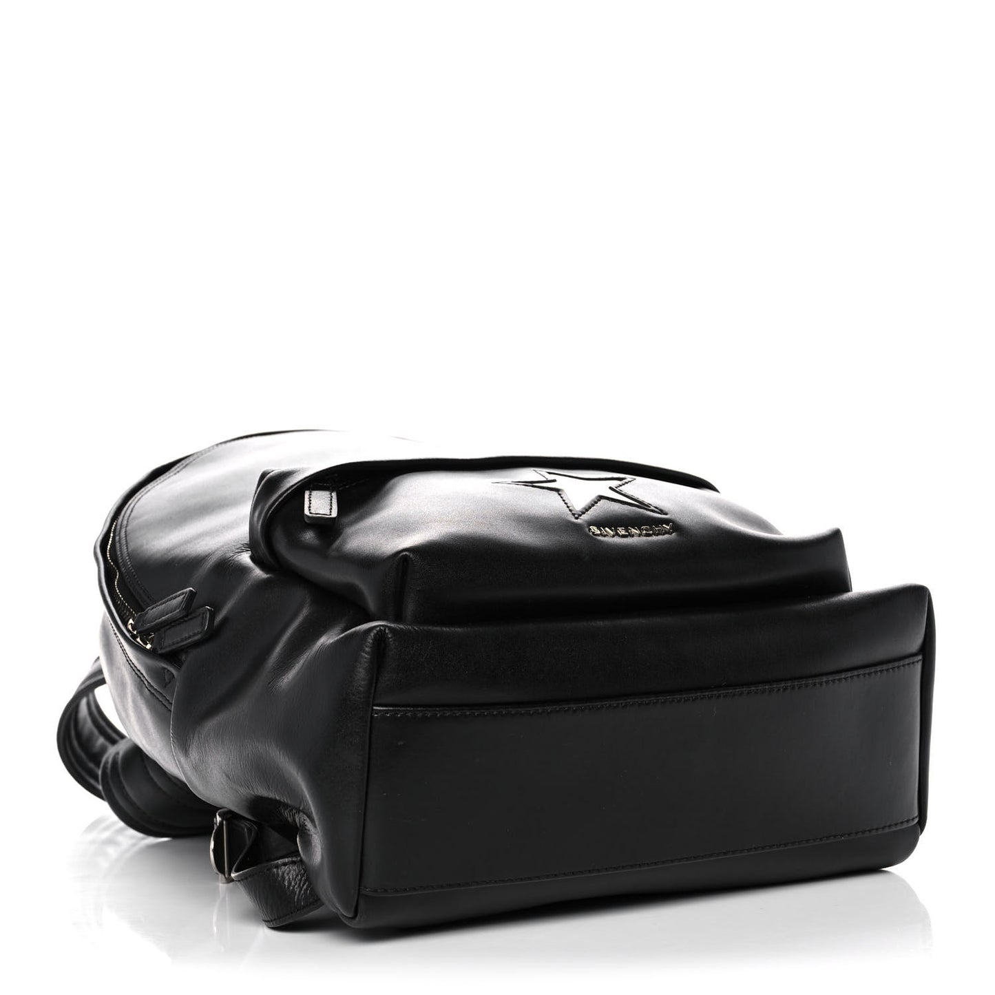 Calfskin Star Backpack Black White