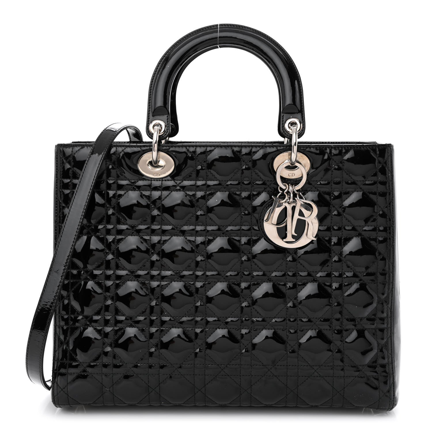 Christian Dior Patent Cannage Large Lady Dior Black 1 of 14