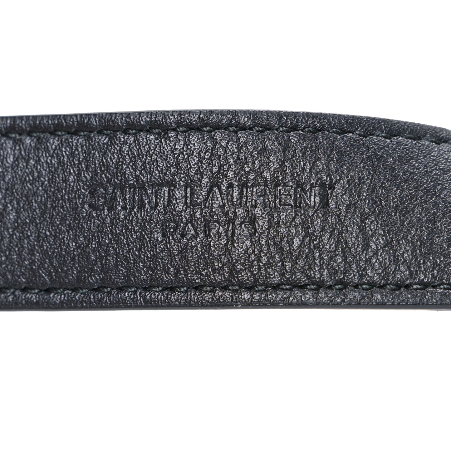 Suede Monogram Cassandre Extra Thin Square Buckle Belt 85 34 Black