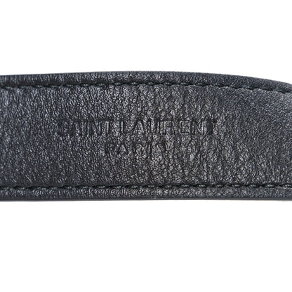 Saint Laurent Suede Monogram Cassandre Extra Thin Square Buckle Belt 85 34 Black 5 of 6
