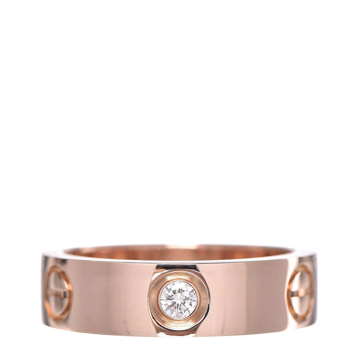 18K Yellow Gold 3 Diamond 5.5mm LOVE Ring 54 6.75