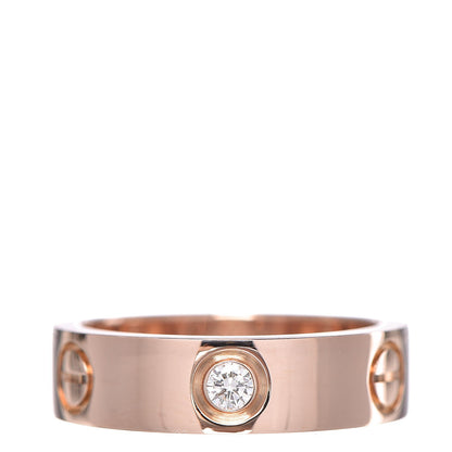 Cartier 18K Yellow Gold 3 Diamond 5.5mm LOVE Ring 54 6.75 1 of 3
