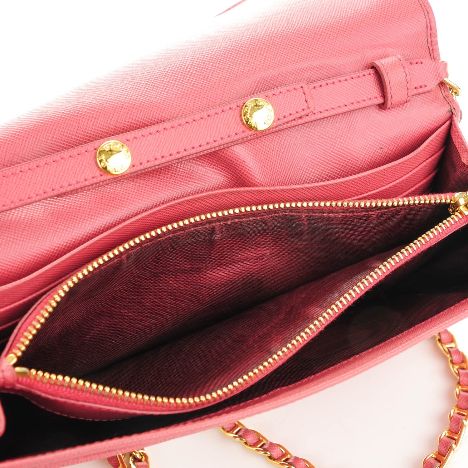 Prada Saffiano Metal Oro Chain Wallet Tamaris 9 of 9