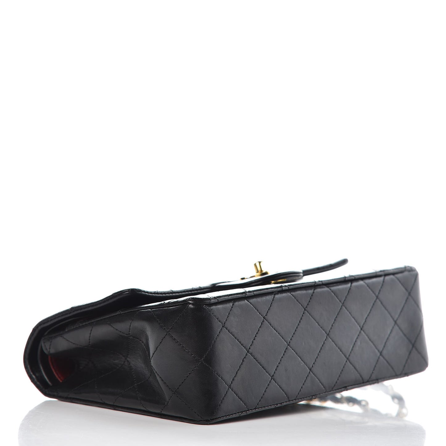 Lambskin Quilted Small Double Flap Black