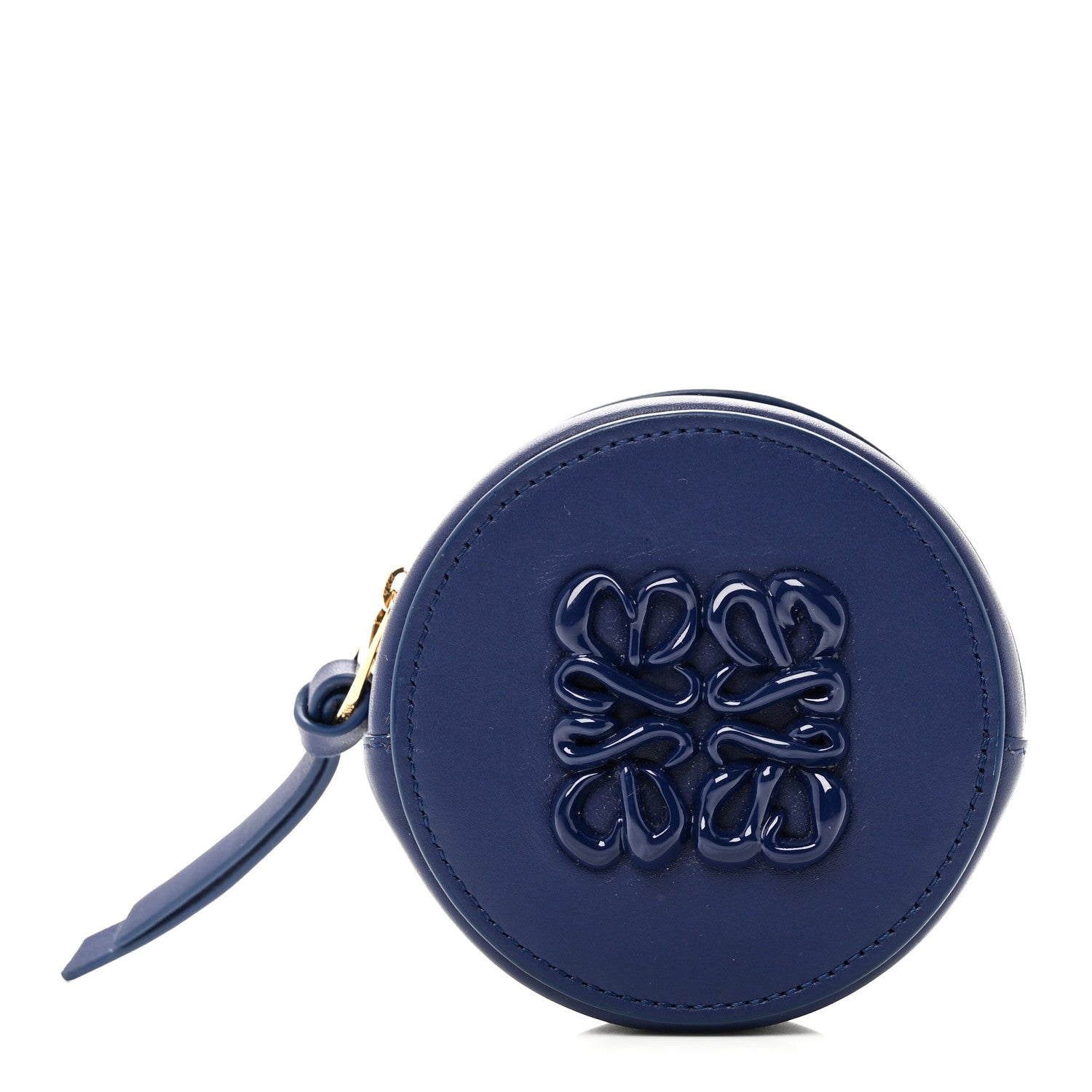 Loewe Calfskin Inflated Anagram Cookie Zip Coin Case Blue 1 of 10