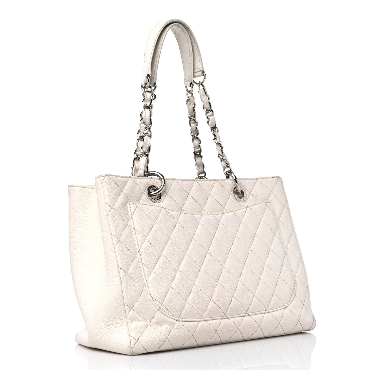 Chanel Caviar Quilted Grand Shopping Tote GST White 3 of 27