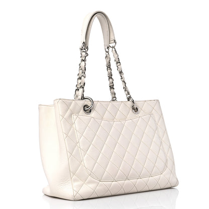 Chanel Caviar Quilted Grand Shopping Tote GST White 3 of 27
