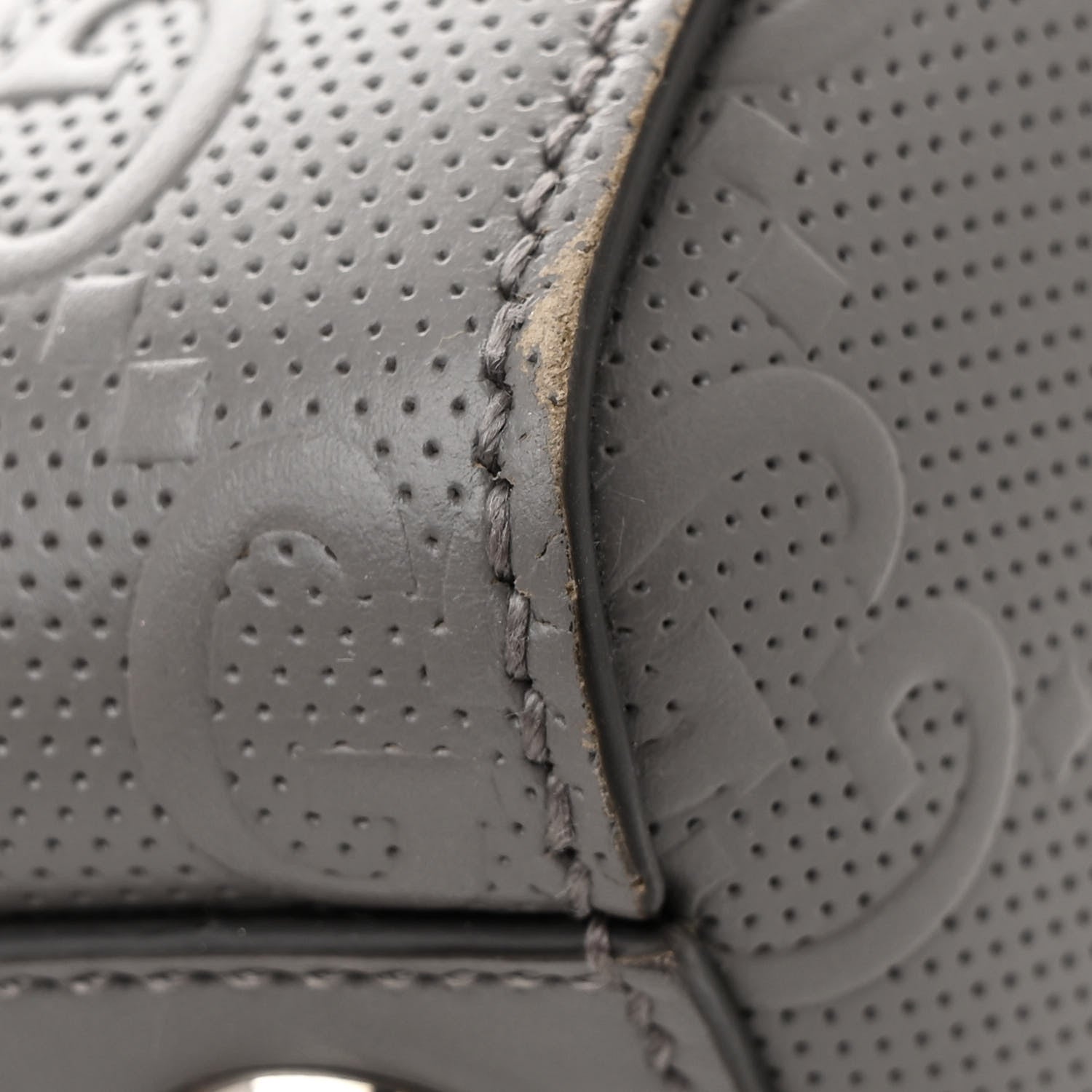 Gucci Calfskin GG Tennis Embossed Tote Bag Dusty Grey 11 of 12