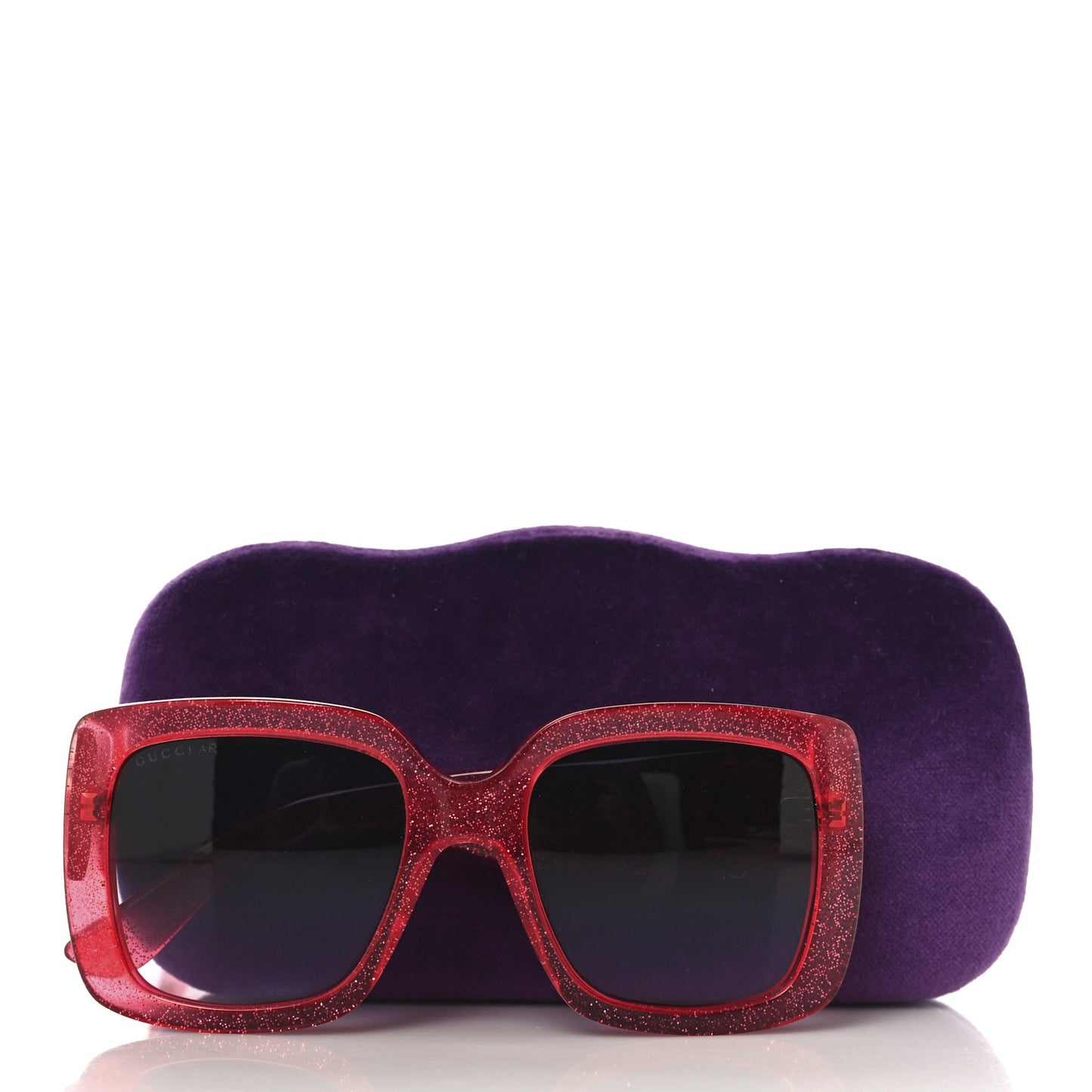 Acetate Square Frame Glitter GG0141S Sunglasses Pink