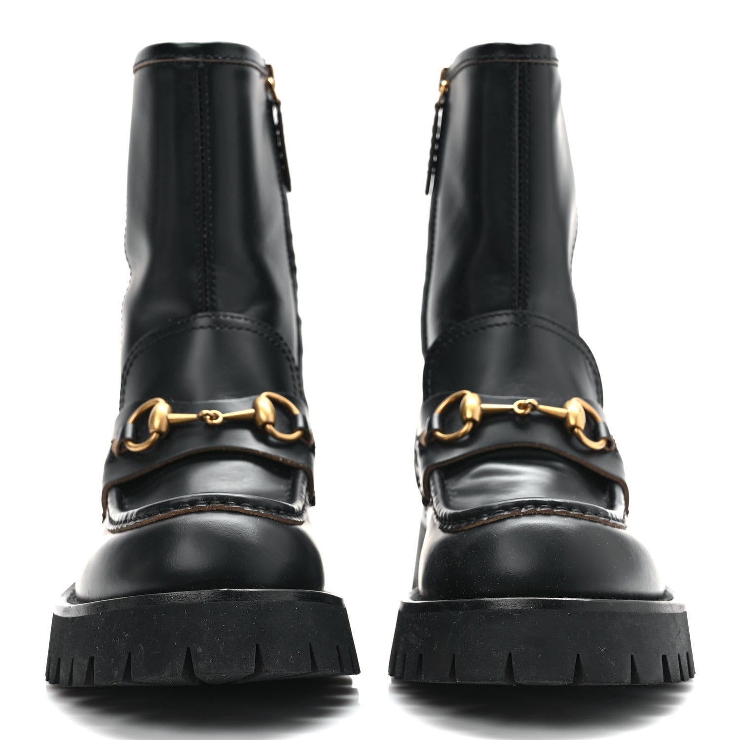Gucci Cordovan Lux Womens Harald Horsebit 25mm Platform Boots 38.5 Black 2 of 11
