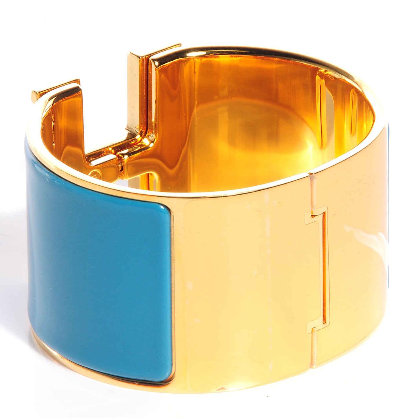 Enamel Extra Wide Clic Clac H Bracelet PM Turquoise