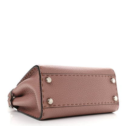 Fendi Cuoio Romano Selleria Bi-Color Mini Peekaboo Iconic Satchel English Rose Camelia 4 of 9