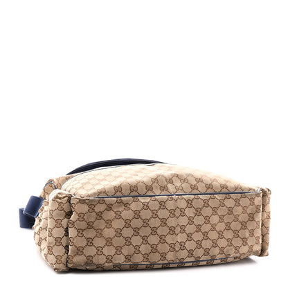 Gucci Monogram Natural Pigskin Large Diaper Bag Beige Ebony Cocoa Dark Chocolate 4 of 13