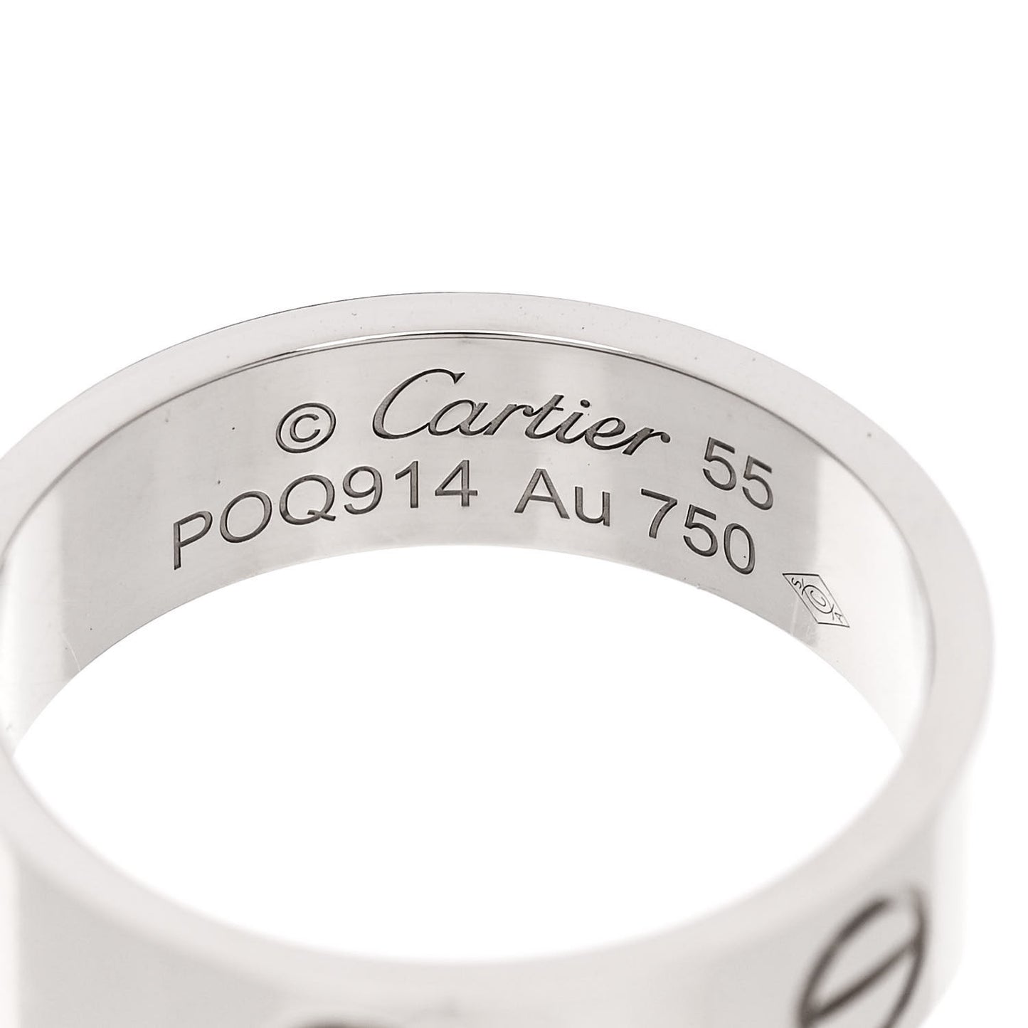 18K White Gold 5.5mm LOVE Ring 55 7.25