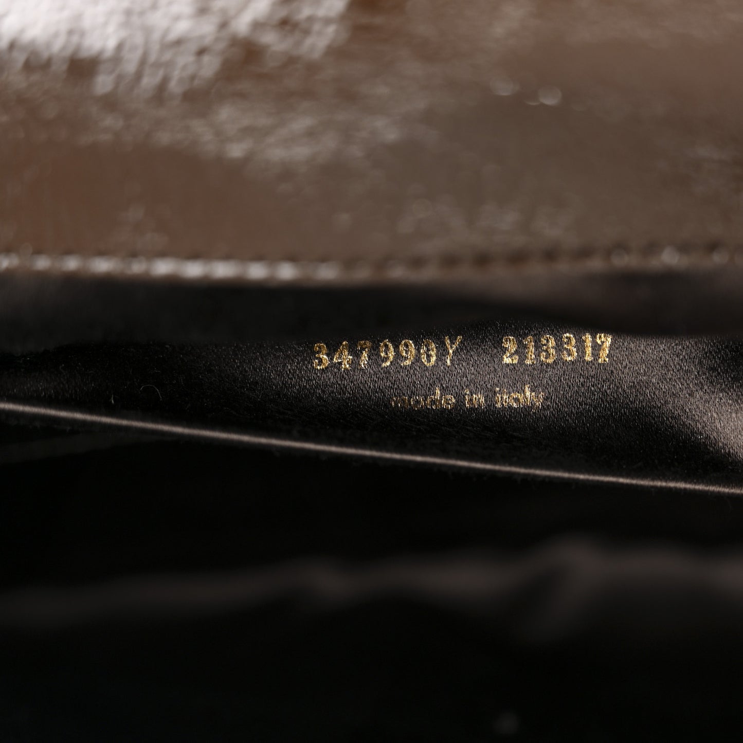Textured Patent Calfskin Large Belle De Jour Clutch Dark Brown