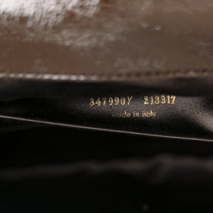 Saint Laurent Textured Patent Calfskin Large Belle De Jour Clutch Dark Brown 7 of 8