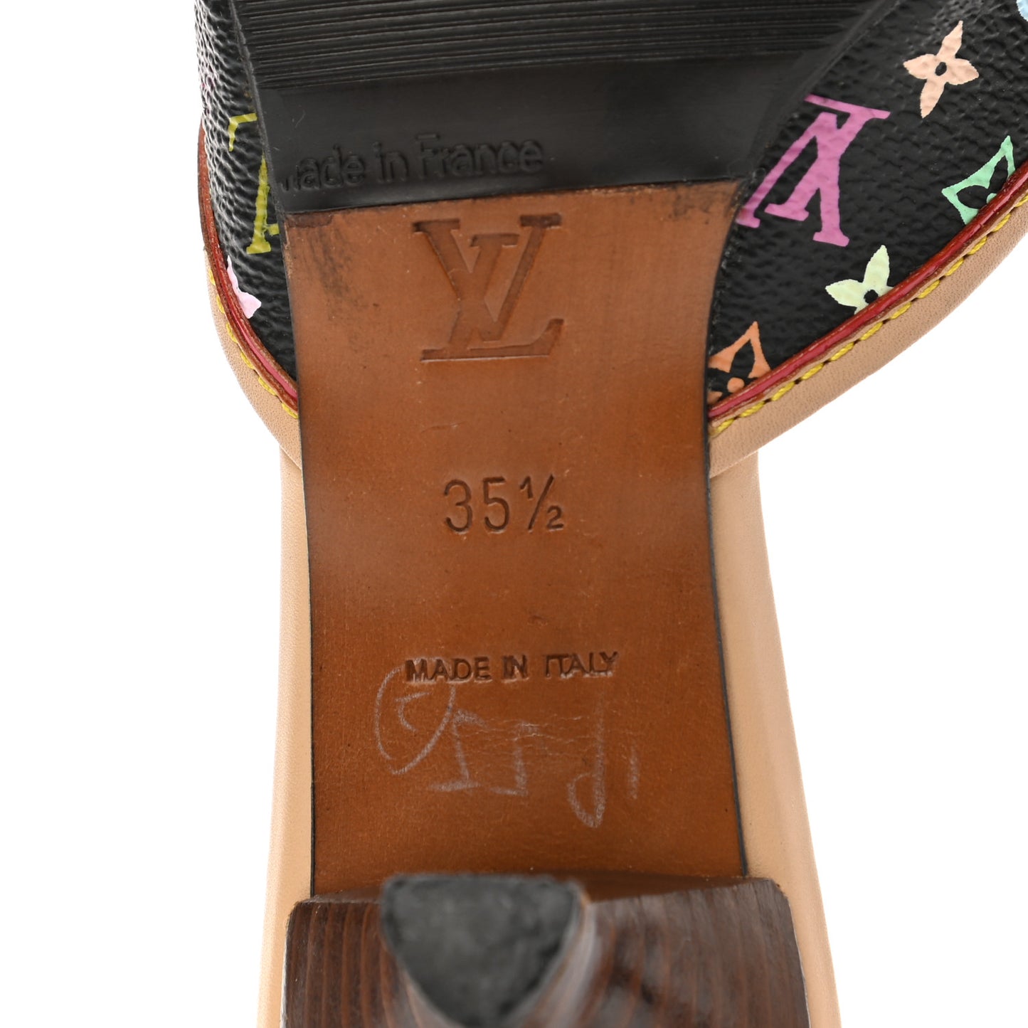 Monogram Multicolor Sandal Mule 35.5 Black