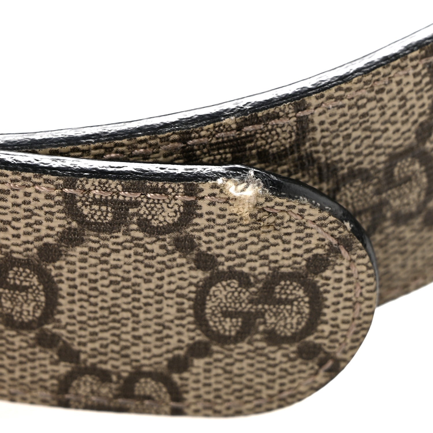 Gucci GG Supreme Monogram Selleria Calfskin Interlocking G Reversible 37mm Belt 90 36 Beige Ebony Black 7 of 8