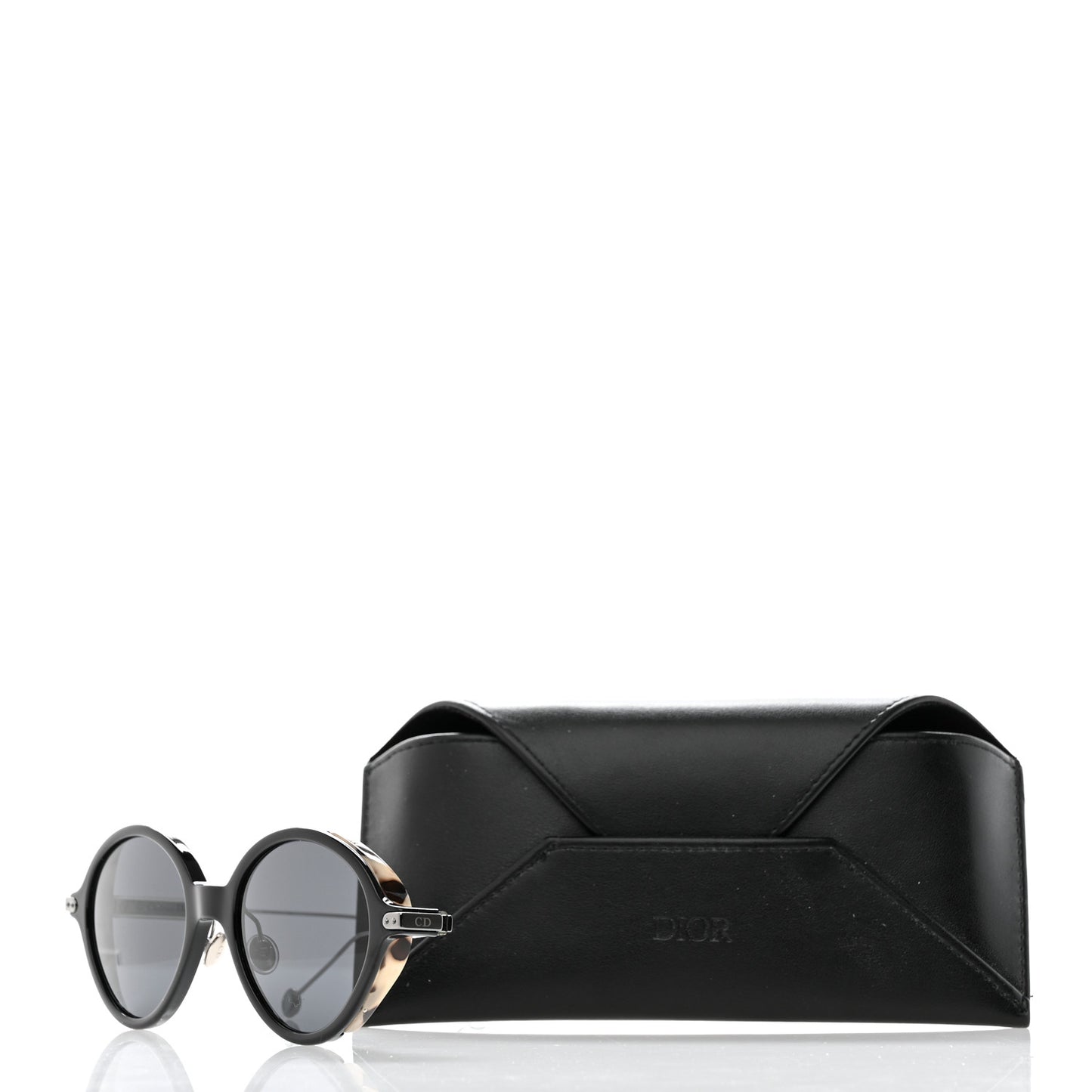 Acetate Umbrage Round Sunglasses Tortoise Black