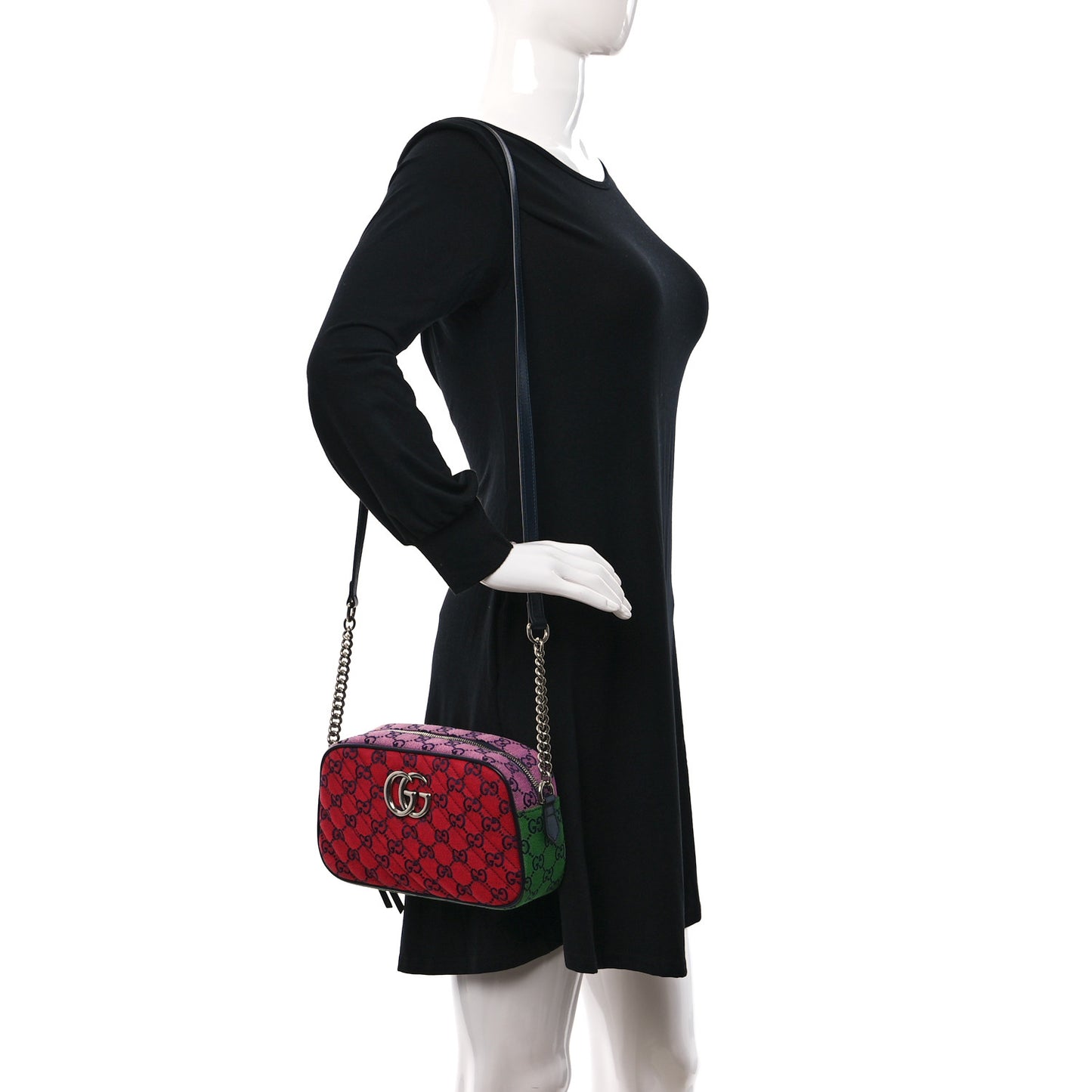 Monogram Multicolor Matelasse Diagonal Small GG Marmont Chain Shoulder Bag Red Blue Yellow Green Pink