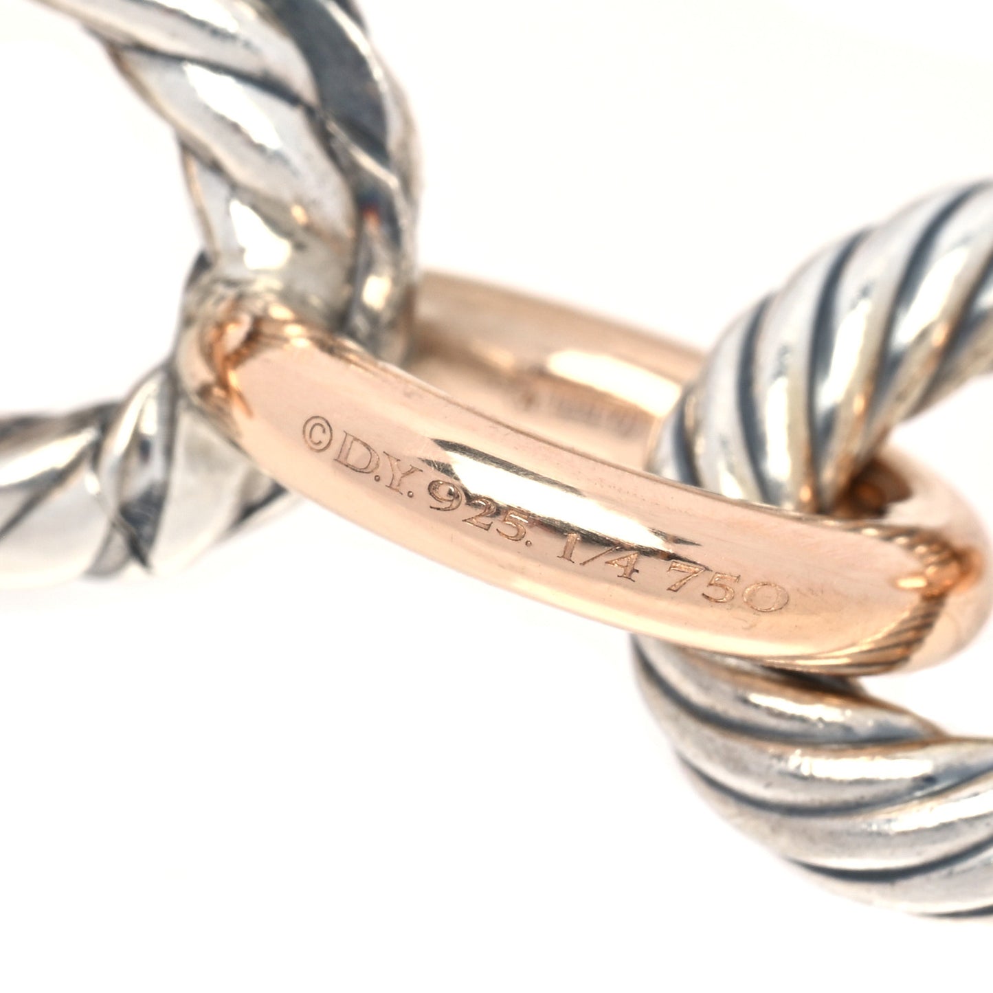 Sterling Silver 18K Rose Gold 12mm Large Oval Link Bracelet