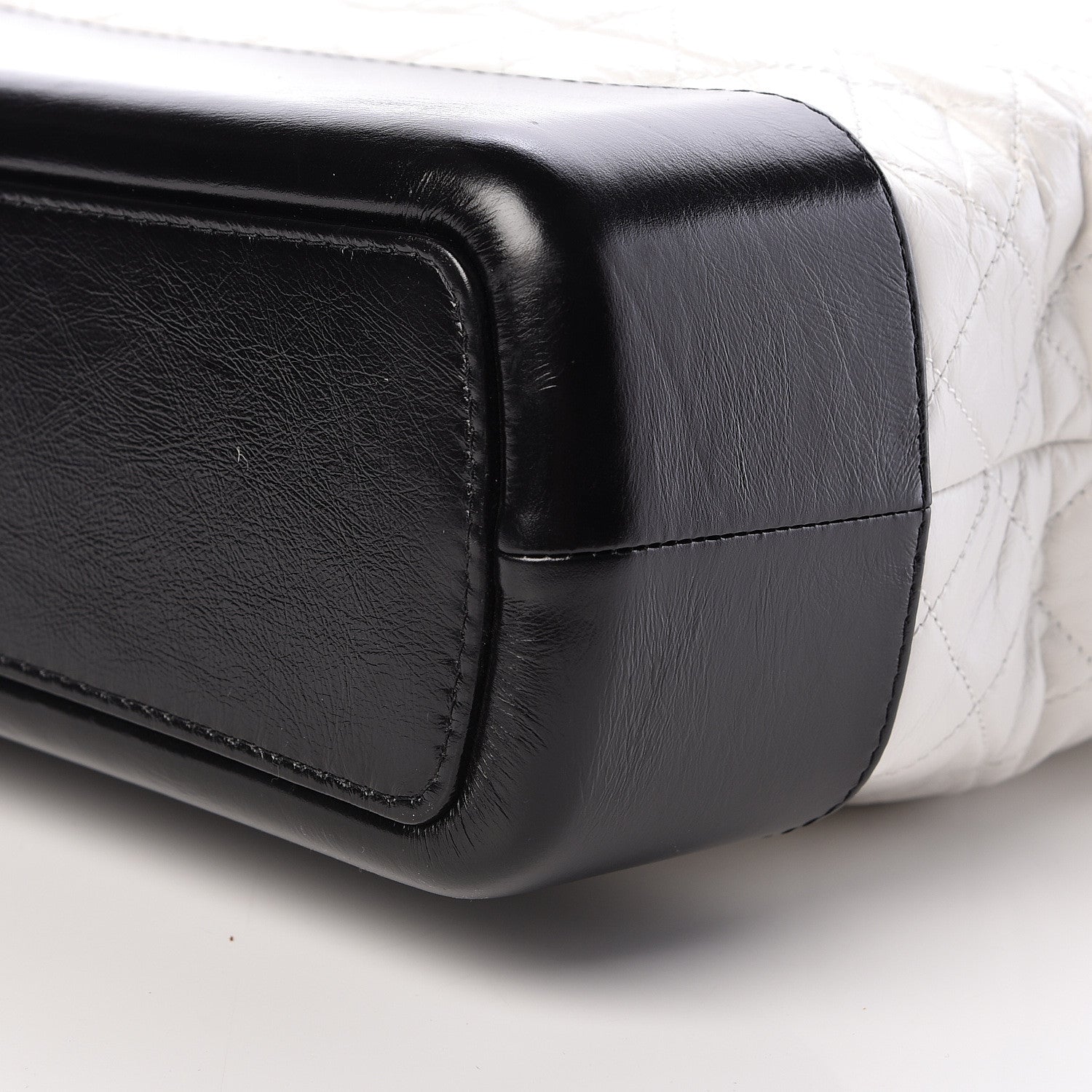 Chanel Aged Calfskin Quilted Maxi Gabrielle Hobo White Black 10 of 11