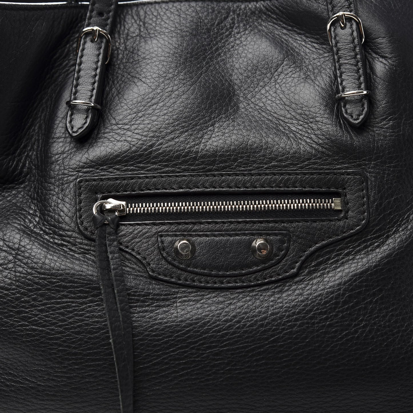 Supple Calfskin Papier A4 Zip Around Tote Black