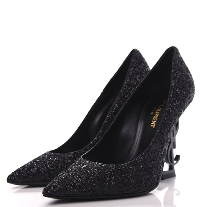 Saint Laurent Glitter Opyum 100 Pumps 36 Black 3 of 11