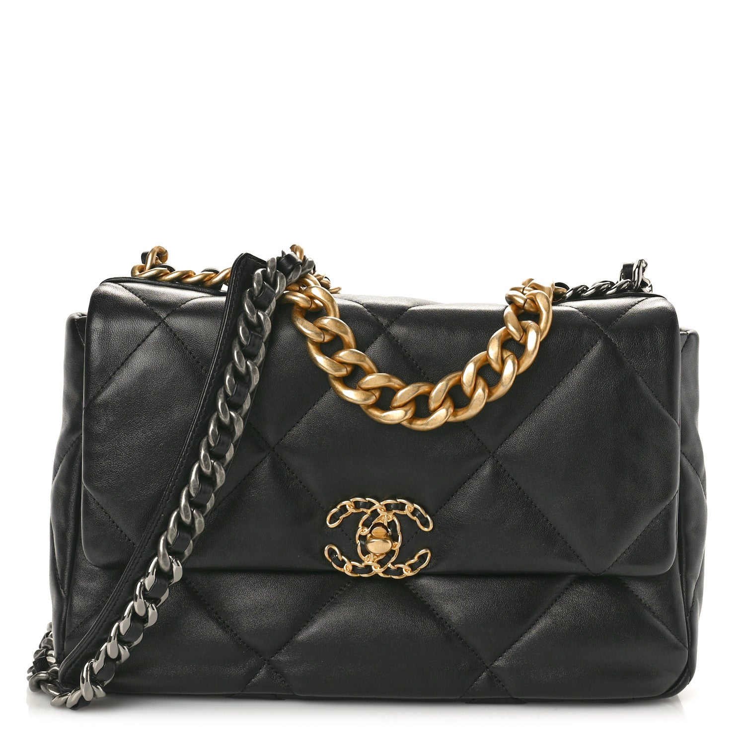 Chanel Lambskin Quilted Large Chanel 19 Flap Black 1 of 11