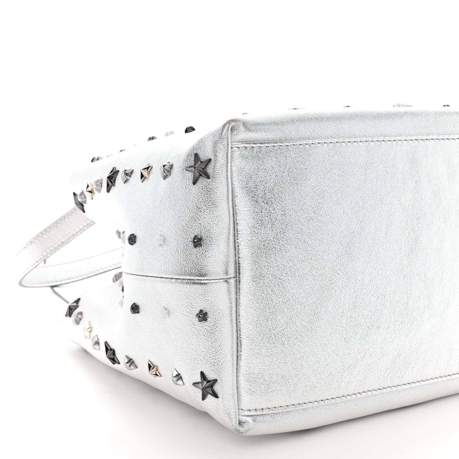 Jimmy Choo Metallic Nappa Small Star Studded Sofia Tote Silver Mix 9 of 10