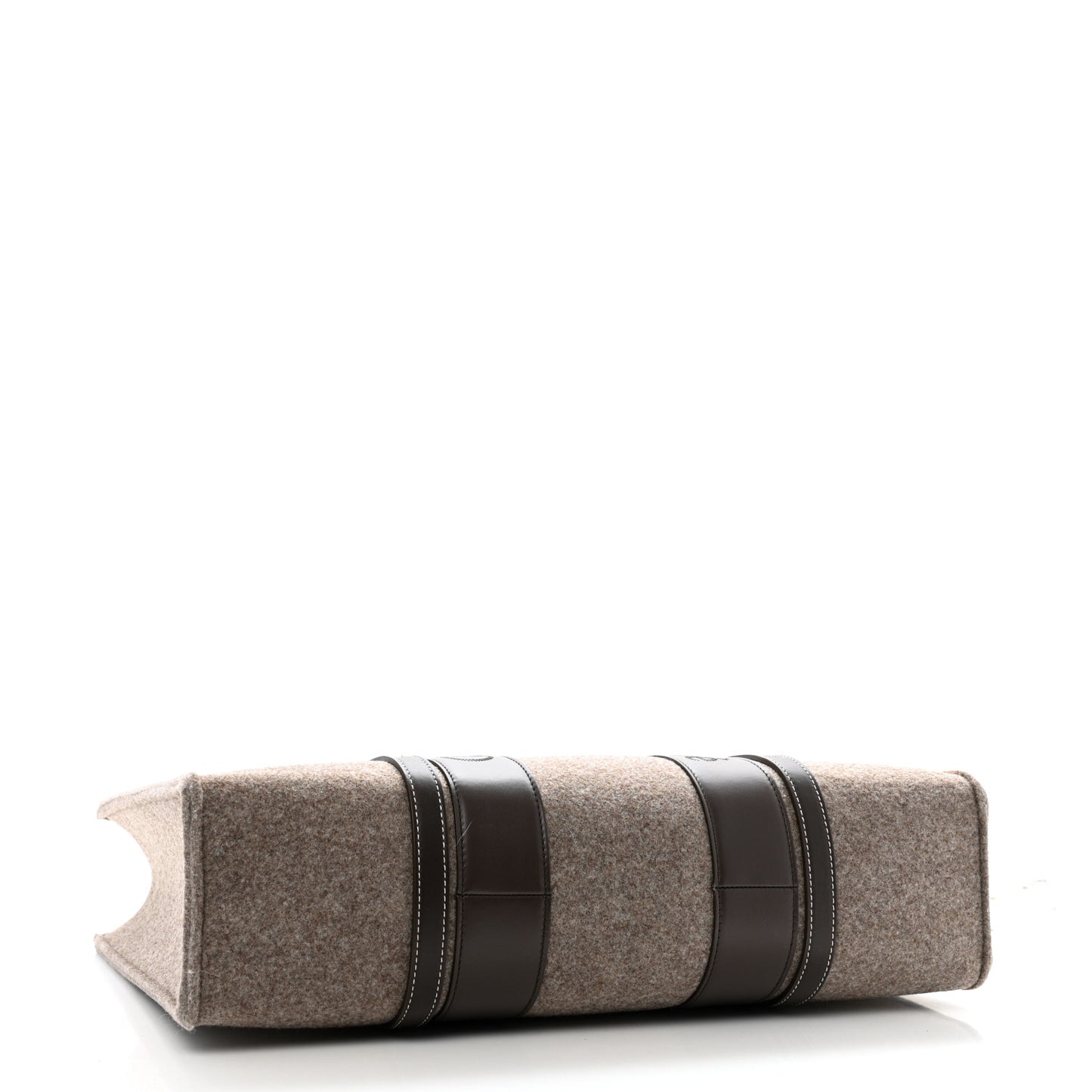 Felt Large Woody Ribbon Tote Deep Beige