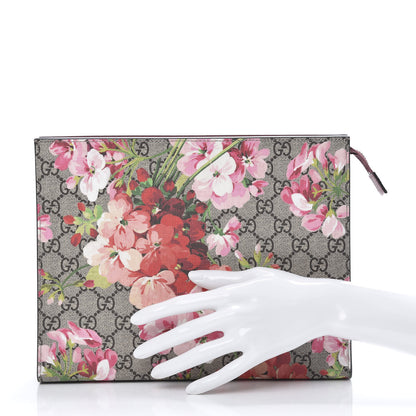 Gucci GG Supreme Monogram Blooms Large Cosmetic Case Beige Multicolor Dry Rose 2 of 7