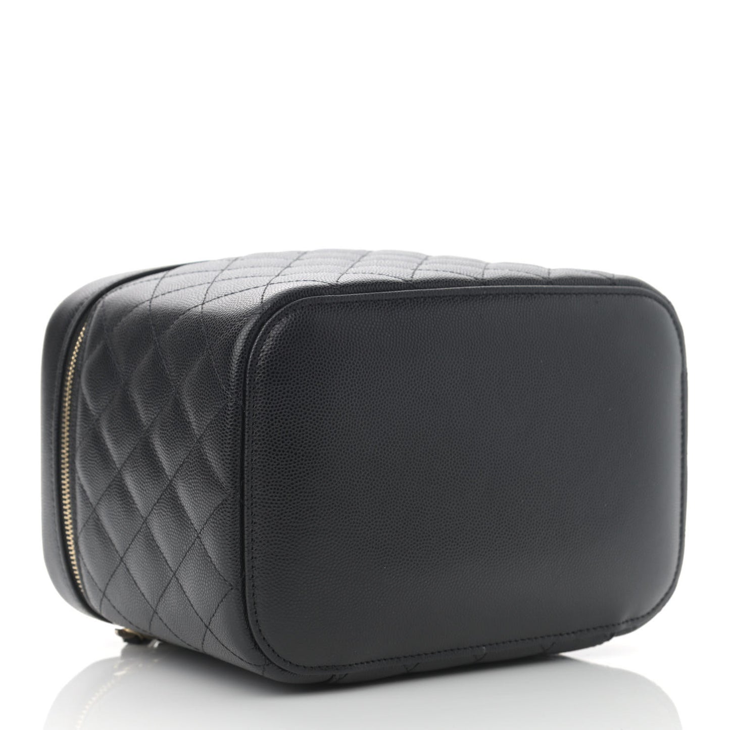Caviar Quilted Large Vanity Pouch Black