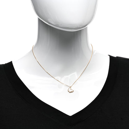 Van Cleef & Arpels 18K Yellow Gold Mother of Pearl Sweet Alhambra Butterfly Pendant Necklace 2 of 6