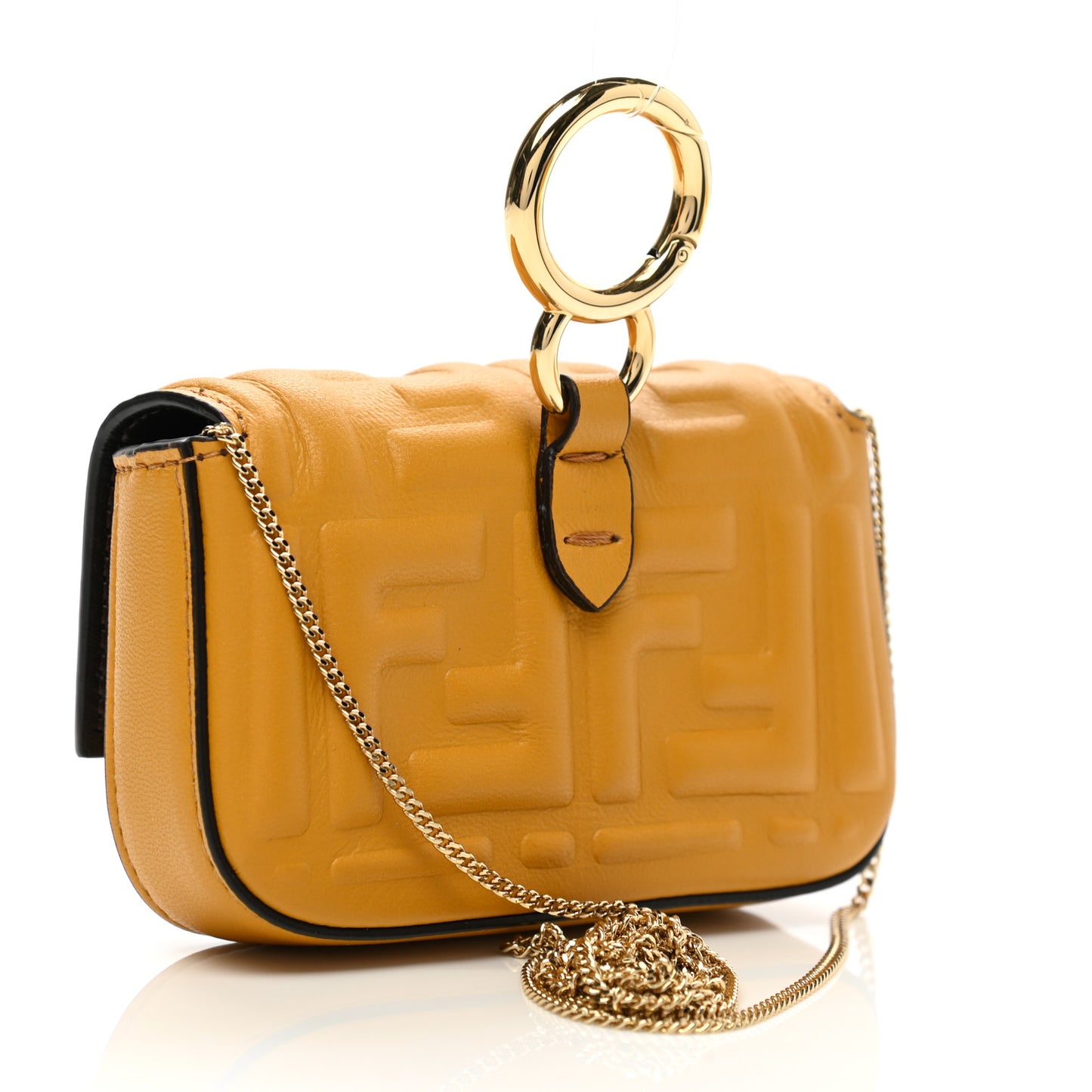 Nappa Matisse FF Embossed Nano Baguette Charm Zucca