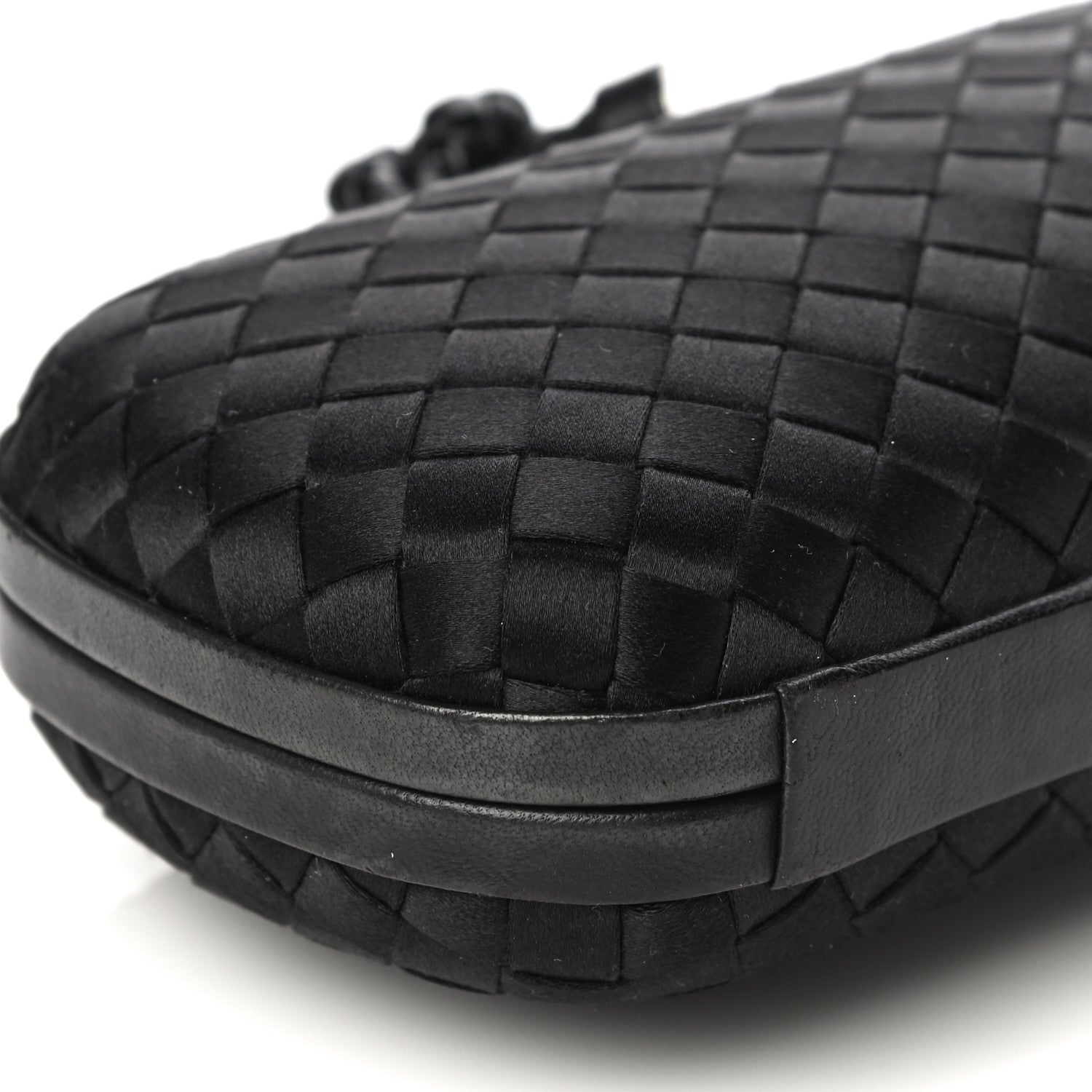 Bottega Veneta Satin Intreccio Impero Knot Clutch Black 8 of 9