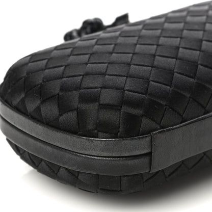 Bottega Veneta Satin Intreccio Impero Knot Clutch Black 8 of 9
