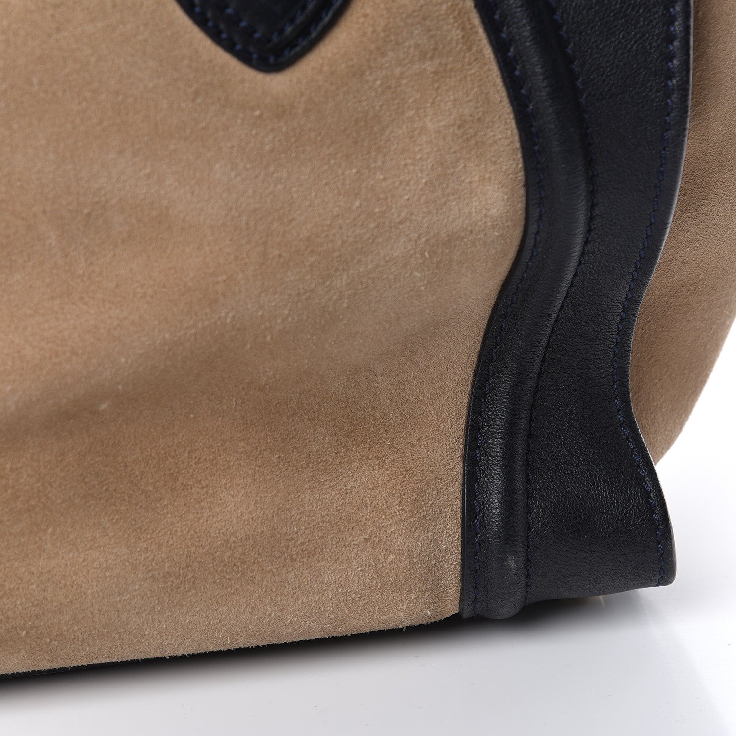 Celine Smooth Calfskin Suede Mini Bi-Color Luggage Navy Dune 11 of 16