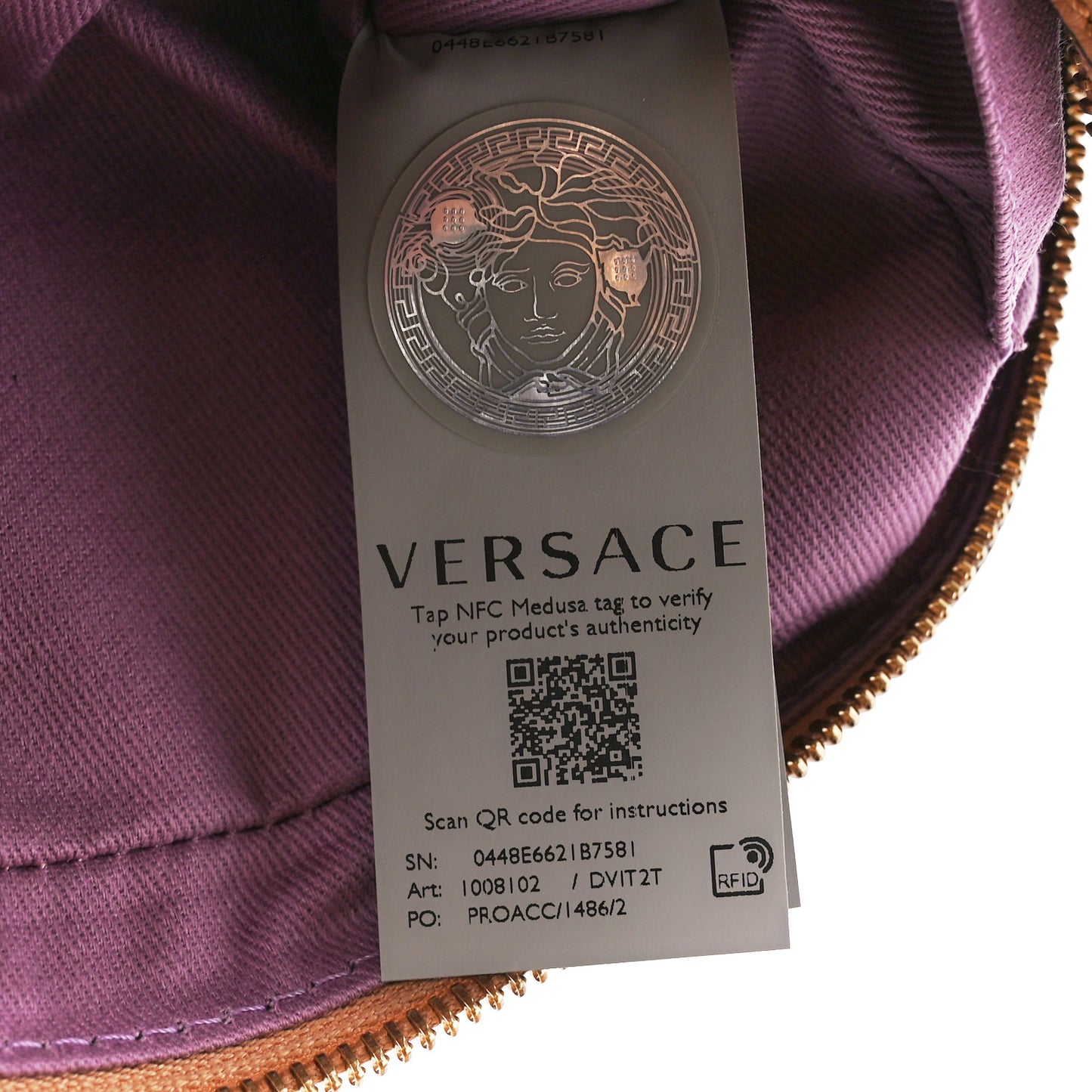 Grained Calfskin Medusa Camera Bag Brown