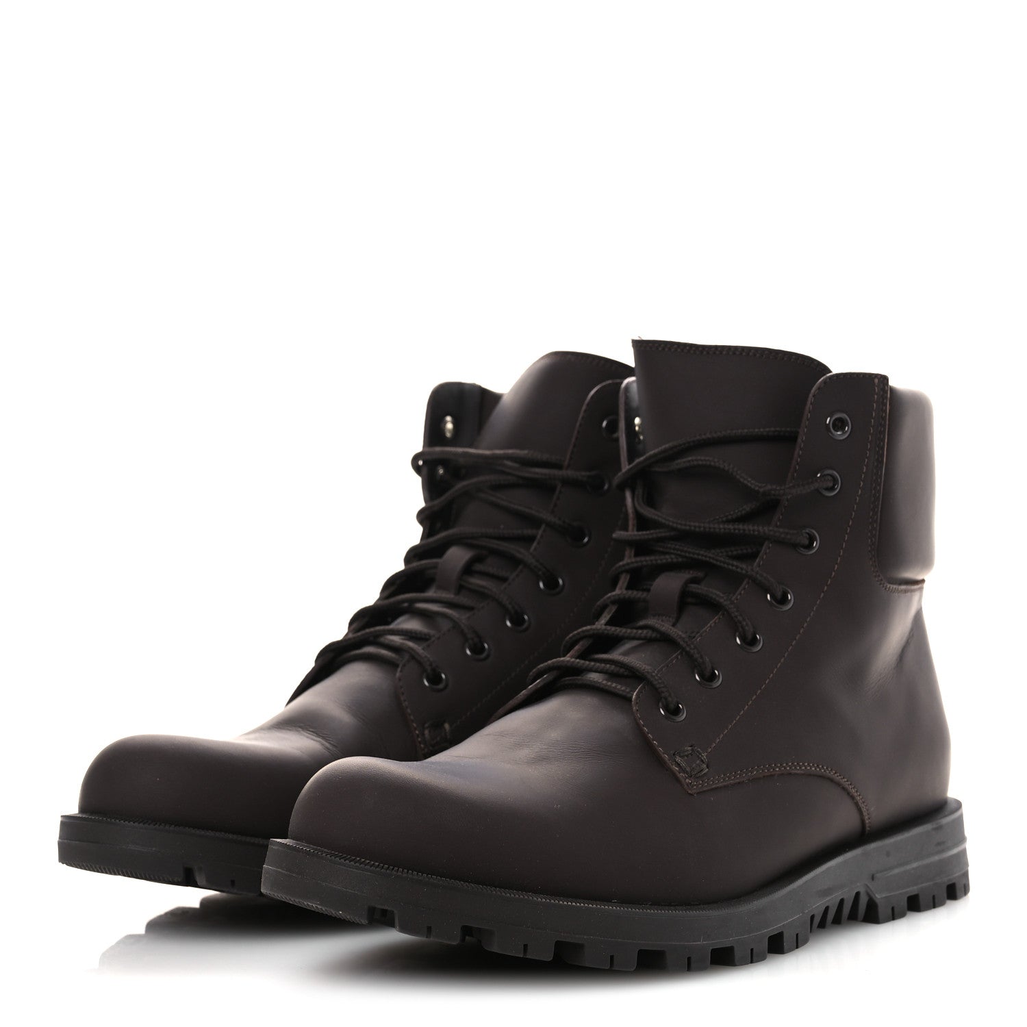 GUCCI ブーツ ブラック Gucci Rubberized Mens Lace Up Ankle Boots 9.5 Brown 1811239