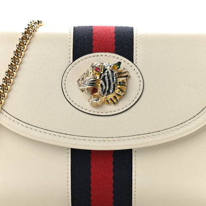 Gucci Textured Calfskin Web Mini Rajah Slim Flap Shoulder Bag Mystic White 8 of 11