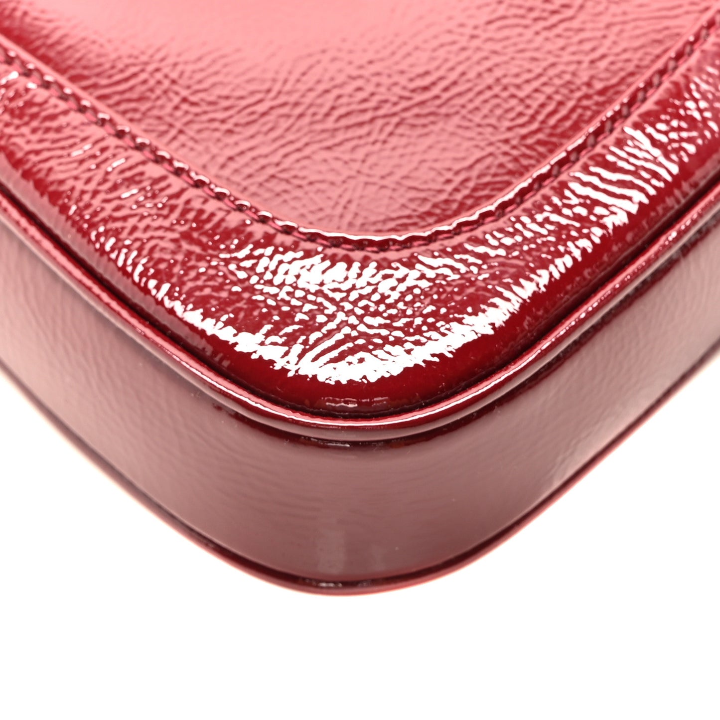 Crinkled Patent Mini Jackie Notte Bag Rosso Ancora Red