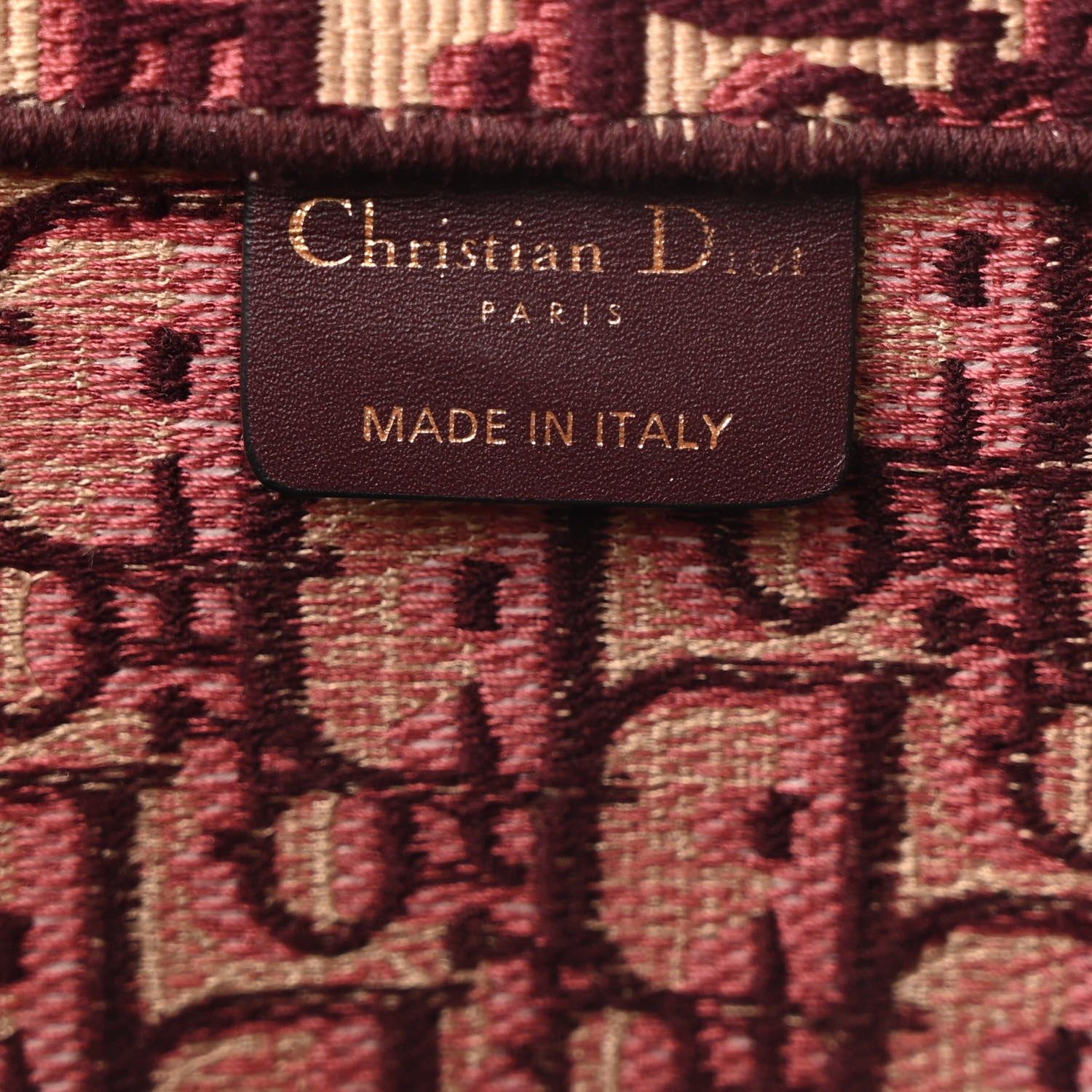 Christian Dior Oblique Large Book Tote Burgundy Multicolor 1726736