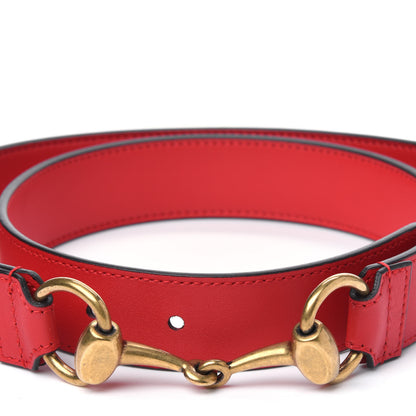 Gucci Calfskin Horsebit Belt 85 34 Red 3 of 5