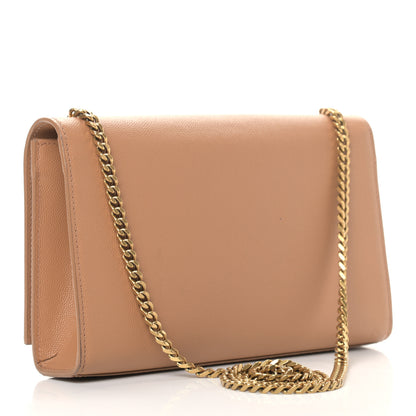 Saint Laurent Grain De Poudre Medium Monogram Kate Satchel Dark Beige 2 of 13