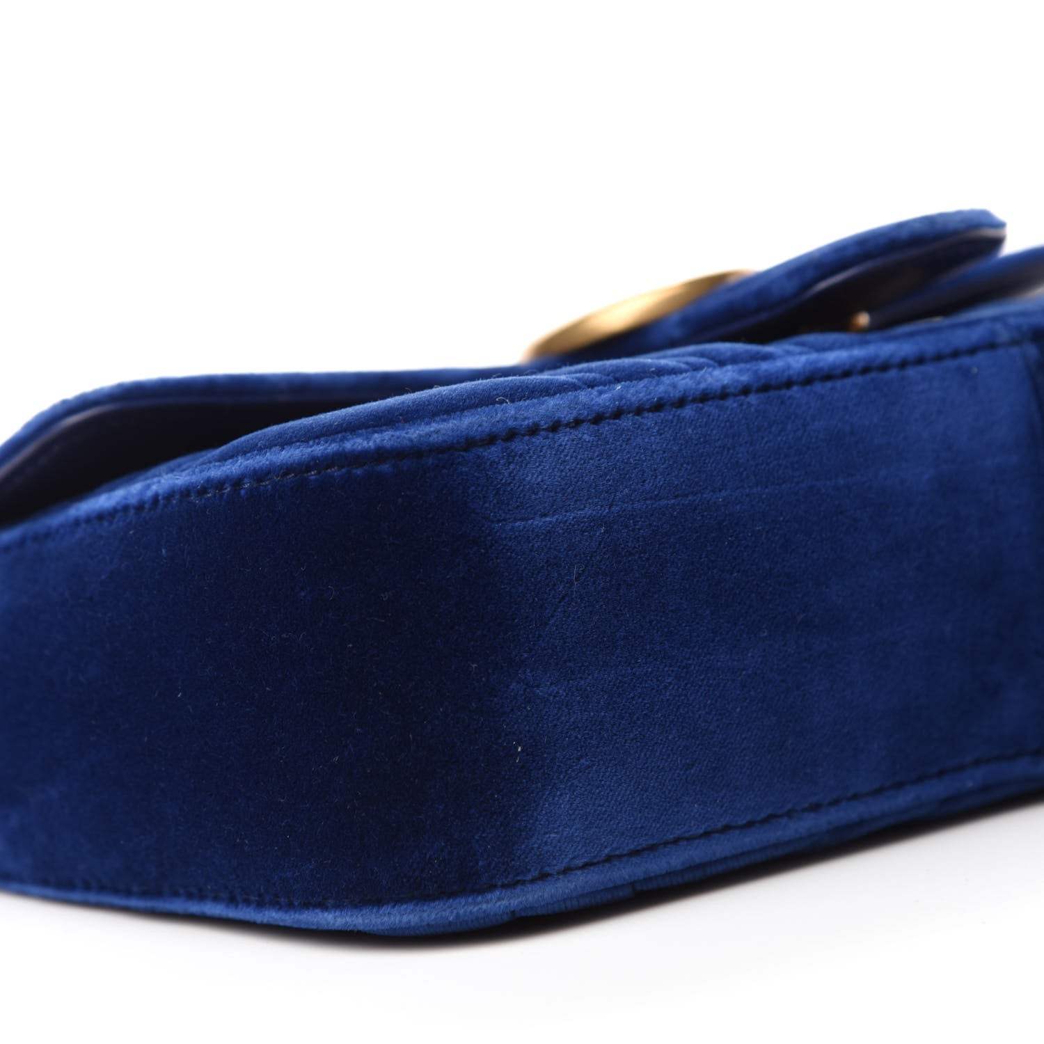 Gucci Velvet Matelasse Mini GG Marmont Shoulder Bag Cobalt Blue 6 of 10
